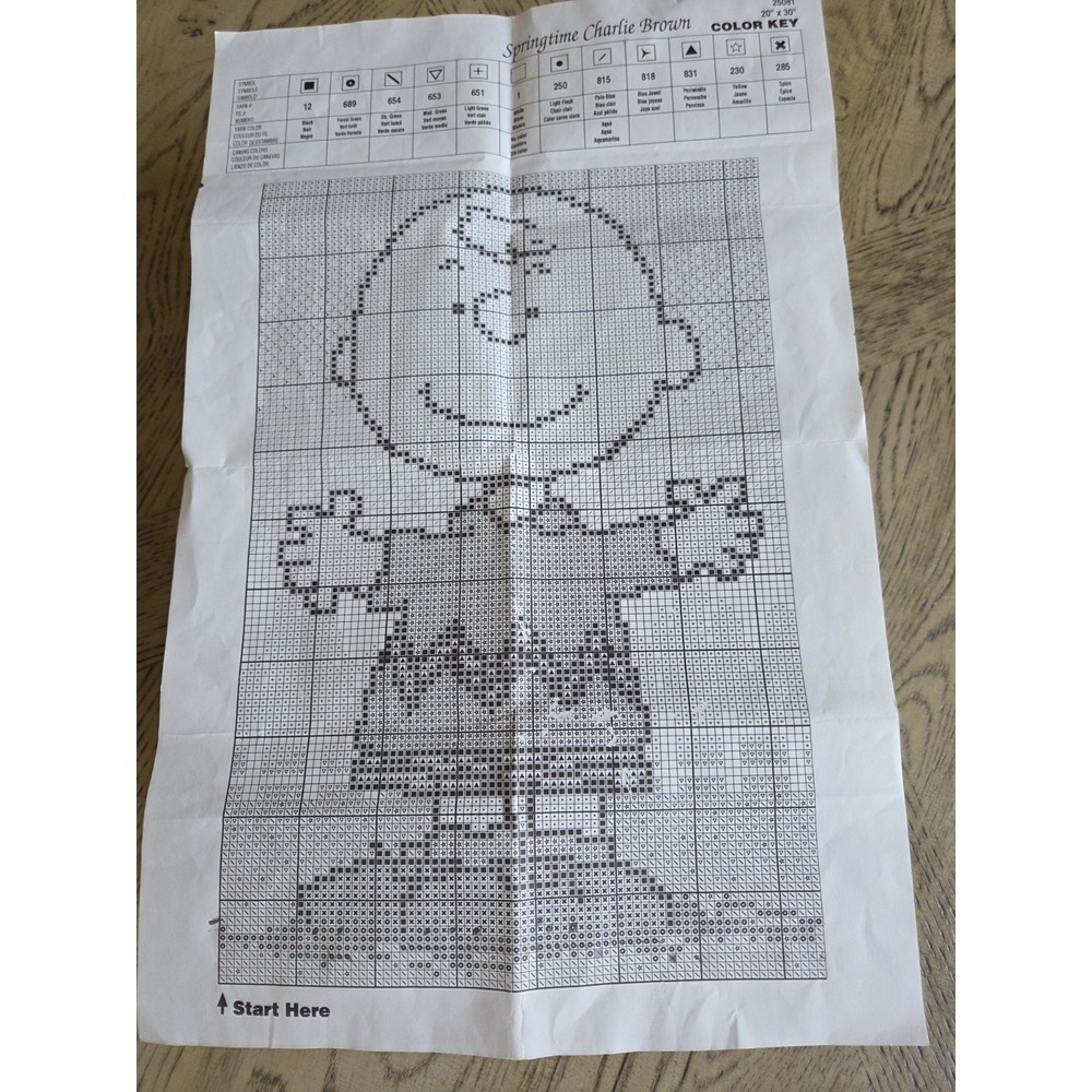 Charlie Brown SPRINGTIME Peanuts J P Coats Latch Hook 20 x 30 Rug New In Box